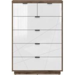 Комод BRW Forn 6ш 900x1305x425 мм белый глянец/дуб делано (S471-KOM6S-DDC/BIP )