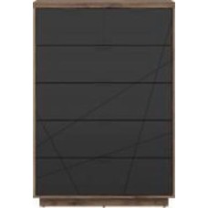 Комод BRW Forn 6ш 900x1305x425 мм черный матовый/дуб делано (S471-KOM6S-DDC/CAM )
