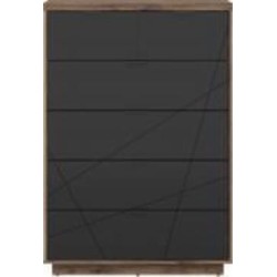 Комод BRW Forn 6ш 900x1305x425 мм черный матовый/дуб делано (S471-KOM6S-DDC/CAM )