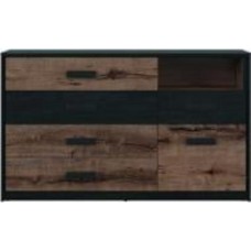 Комод BRW Kassel 1д5ш 1500x900x410 мм дуб черный/дуб монастырский (L99-KOM1D5S-DMON/DCA )