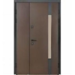 Дверь входная Булат Термо House 703/191 венге темный / белый атласный 2050x1200 мм правая