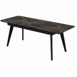 Стол обеденный Aqua Rodos Атланта к-Emperador Extra (5мм) 1400х800х760 черный/коричневый