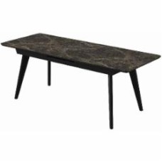 Стол обеденный Aqua Rodos Атланта к-Emperador Extra (5мм) 1600х800х760 черный/коричневый