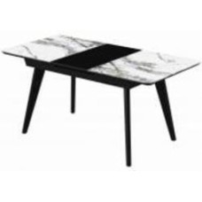 Стол обеденный Aqua Rodos Денвер К-Erdek Blanco 1200х800х760 черный/мрамор светлый