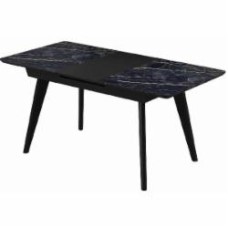 Стол обеденный Aqua Rodos Денвер К-Namibia Black 1200х800х760 черный/мрамор черный