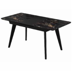 Стол обеденный Aqua Rodos Денвер К-Richmond Black 1200х800х760 черный/мрамор черный