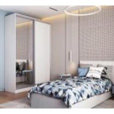 Шкаф-купе COMFORT Берегиня ДСП 1600x600x2250 мм белый двери / ДСП/зеркало