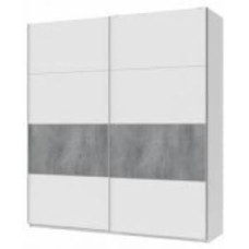 Шкаф-купе Doros G-Caiser Белый / Белый вставка Бетон 2 ДСП / 4 части 2400х2200х600 мм белый