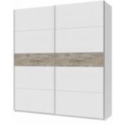 Шкаф-купе Doros G-Caiser Белый / Белый вставка Клондайк 2 ДСП / 5 частей 2400х2200х600 мм белый