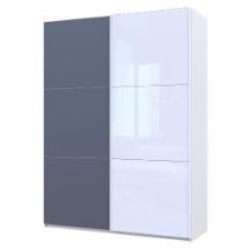 Шкаф-купе Doros G-Caiser Белый Графит/Черный 1 ДСП / 1 стекло 2400х1800х600 мм белый