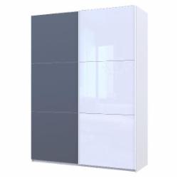 Шкаф-купе Doros G-Caiser Белый Графит/Черный 1 ДСП / 1 стекло 2400х1800х600 мм белый