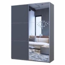 Шкаф-купе Doros G-Caiser 1 ДСП / 1 зеркало 2400х1800х600 мм графит
