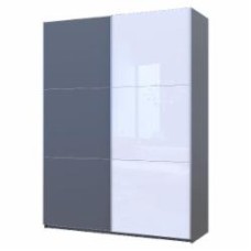 Шкаф-купе Doros G-Caiser 1 ДСП / 1 стекло / 3 части 2400х1800х600 мм графит