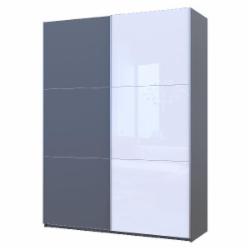 Шкаф-купе Doros G-Caiser 1 ДСП / 1 стекло / 3 части 2400х1800х600 мм графит
