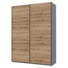 Шкаф-купе Doros G-Caiser Графит / Дуб Эвок 2 ДСП / 3 части 2400х1800х600 мм графит