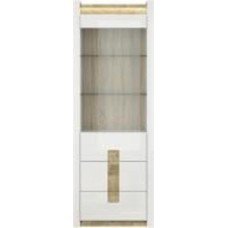 Витрина BRW Alameda 2020х720х420 мм белый глянец/ дуб вестминстер (S420-REG1W2S-BIP/DWM/BIP)