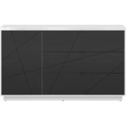 Комод BRW Forn 1д3ш 1560x930x425 мм белый глянец/черный матовый (S471-KOM1D3S-BIP/CAM )