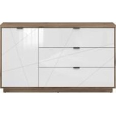 Комод BRW Forn 1д3ш 1560x930x425 мм белый глянец/дуб делано (S471-KOM1D3S-DDC/BIP )