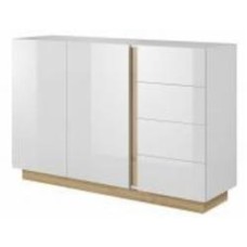 Комод FRISCO Глосс 1382x905x400 мм белый/белый/дуб