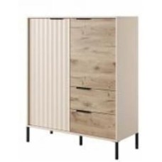 Комод FRISCO Хюге 1033x1234x395 мм черный/бежевый/дуб
