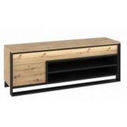 Тумба под ТВ FRISCO Квант 1550x550x410 мм черный/дуб артизан