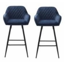 Стул барный Unique Furniture MILTON 520x920x510 мм 2 шт. синий