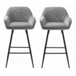 Стул барный Unique Furniture MILTON 520x920x510 мм 2 шт. серый