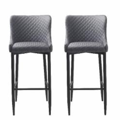 Стул барный Unique Furniture OTTOWA 570x1050x480 мм 2 шт. серый