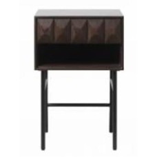 Тумба прикроватная Unique Furniture LATINA 1д 460x700x450 мм дуб эспрессо/черный (43423181)