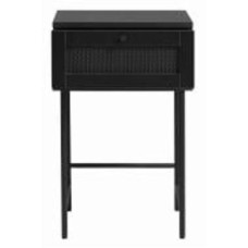 Тумба прикроватная Unique Furniture PENSACOLA 1ш 450x700x450 мм дуб меламин черный/черный полиротанг (44671013)