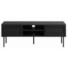 Тумба под ТВ Unique Furniture PENSACOLA 2д 1200x430x400 мм дуб меламин черный/черный полиротанг (44641013)