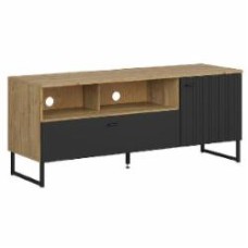 Тумба под ТВ BRW ZENDA 2д 1500x625x480 мм дуб вотерфорд/черный (S617-RTV1D1B/U-DWF/CA )