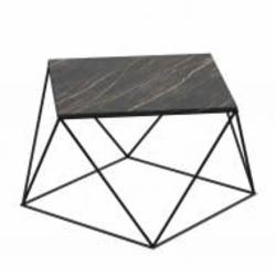Стол журнальный Aqua Rodos Локка NAMIBIA BLACK 600x600x450 мм черный/черный