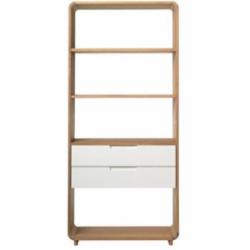 Стеллаж Unique Furniture AMALFI 1940х820х300 мм дуб натуральный/белый (36382231)