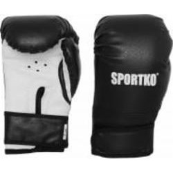 Боксерские перчатки SPORTKO 3007 7oz черный с белым