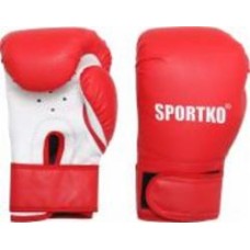 Боксерские перчатки SPORTKO 3008 8oz красный с белым
