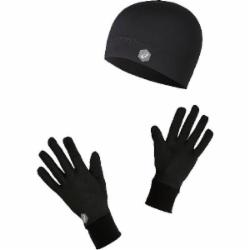 Комплект шапка+перчатки Asics Running Pack 3013A035-001 р.M черный