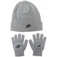 Комплект шапка+перчатки Nike CLUB BEANIE/GLOVE SET 9A2961-042 р.one size серый
