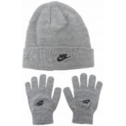 Комплект шапка+перчатки Nike CLUB BEANIE/GLOVE SET 9A2961-042 р.one size серый