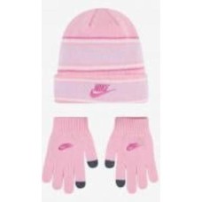 Шапка Nike MULTI STRIPE BEANIE SET 8A3047-A0W р.one size розовый
