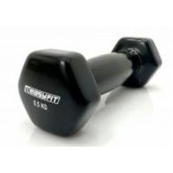 Гантель EasyFit виниловое покрытие 0,5 кг черный