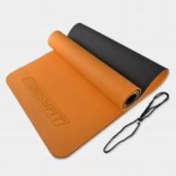 Коврик для йоги EasyFit TPE+TC двухслойный 6 мм Оранжевый/Черный оранжевый/черный