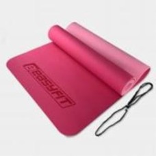 Коврик для йоги EasyFit TPE+TC двухслойный 6 мм Розовый/Светло-розовый