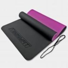 Коврик для йоги EasyFit TPE+TC двухслойный 6 мм Черный/Фиолетовый