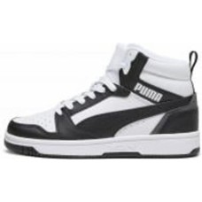 Кроссовки для мальчиков демисезонные Puma REBOUND V6 MID JR 39383101 р.38,5 белые с черным