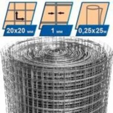Сетка сварная оцинкованная GARANT METIZ 20x20x1 мм рулон 6,25 кв.м
