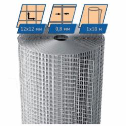 Сетка сварная оцинкованная GARANT METIZ 12x12x0,8 мм h=1 м рулон