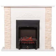Каминокомплект ASTRA FLAME Ларнака cream + HORTON BLACK