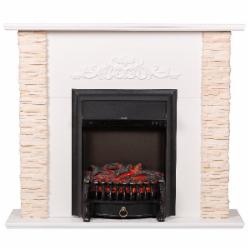 Каминокомплект ASTRA FLAME Ларнака cream + HORTON BLACK