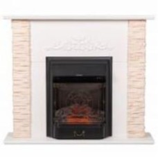 Каминокомплект ASTRA FLAME Ларнака cream + INVER BLACK